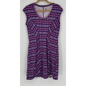Title Nine Women's Med Athletic Dream‎ Sleeveless Blue Purple Pink Pocket Dress